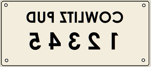 Pole identificatino plate reading 'Cowlitz PUD 1 2 3 4 5'